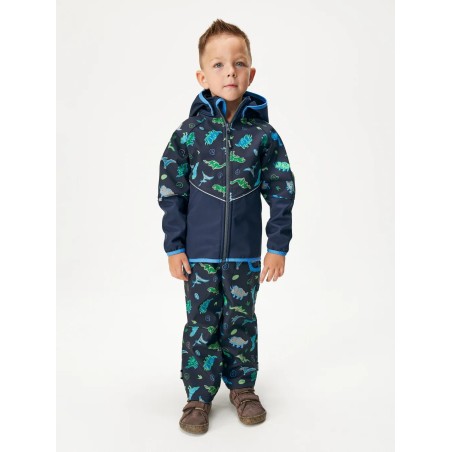 Laste softshell jope fliisvoodriga Slim, tumesinine-dino
