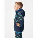 Laste softshell jope fliisvoodriga Slim, tumesinine-dino