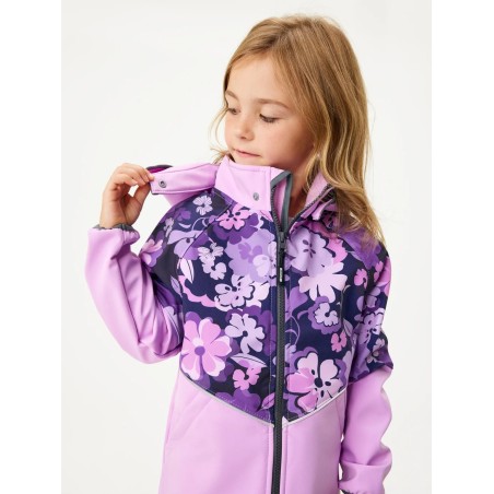 Laste softshell jope fliisvoodriga Slim, helelilla-lilled