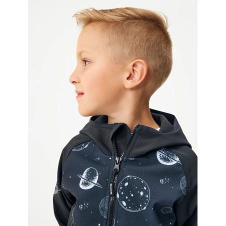 Laste softshell jope fliisvoodriga Basic, must/planeedid