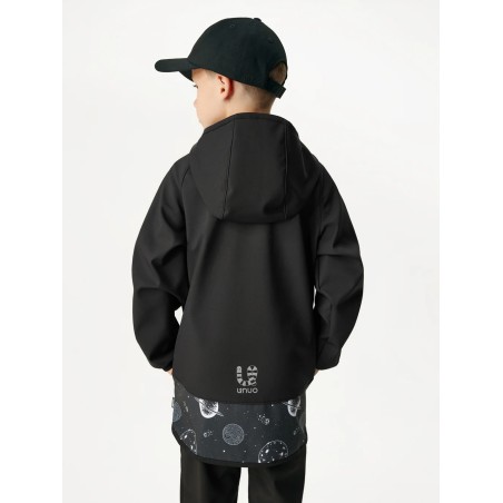 Laste softshell jope fliisvoodriga Basic, must/planeedid