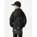 Laste softshell jope fliisvoodriga Basic, must/planeedid