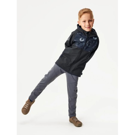 Laste softshell jope fliisvoodriga Basic, must/planeedid