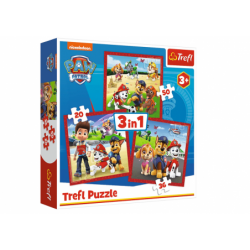 Pusle 3 in 1 Happy Dogs Paw Patrol Trefl 34867