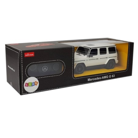 Valge Mercedes-AMG G63 kaugjuhtimisega auto 1:24