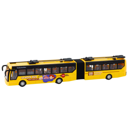 Kollane kaugjuhitav liigendiga koolitrollibuss, 1:32