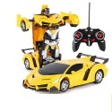 Kollane kaugjuhitav transformeeruv auto-robot 2-in-1