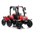 Punane akutraktor lastele – 2 × 200 W ja 24 V aku
