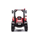 Punane akutraktor lastele – 2 × 200 W ja 24 V aku