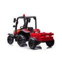 Punane akutraktor lastele – 2 × 200 W ja 24 V aku