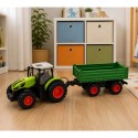 Roheline RC-põllumajandustraktor haagisega 1:24