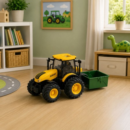 Kollane põllutraktor väetisekülvikuga 1:24 | MIU.ee