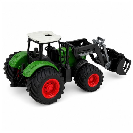 Roheline laste põllutraktor esilaaduriga 1:24