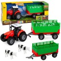 Mängutraktor haagisega, 2 lehma, tuled ja helid