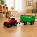 Mängutraktor haagisega, 2 lehma, tuled ja helid