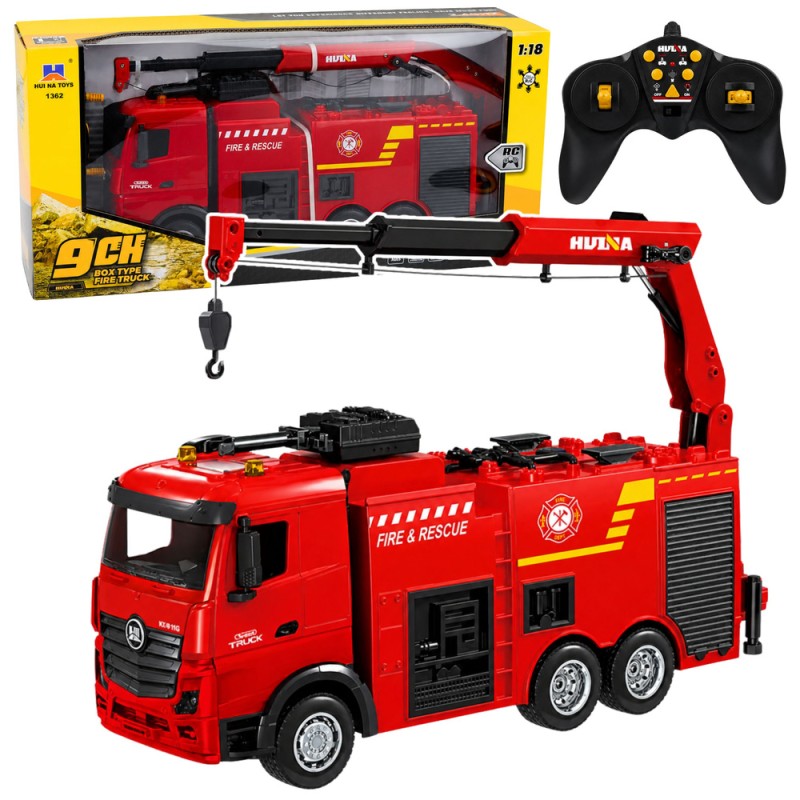Huina RC tuletõrjeauto kraana ja veekahuriga 1:18