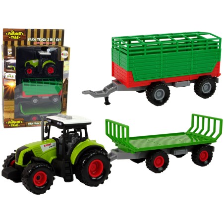 Mängutraktor kahe haagisega ja helidega