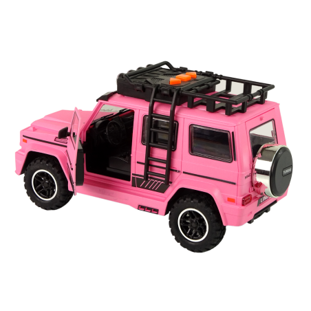 Roosa maastikuauto V12 Turbiin helide ja tuledega