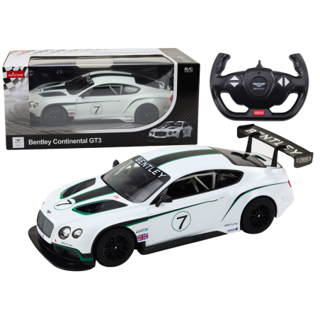 Valge Bentley Continental GT3 kaugjuhitav sportauto 1:14