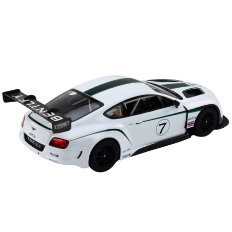 Valge Bentley Continental GT3 kaugjuhitav sportauto 1:14