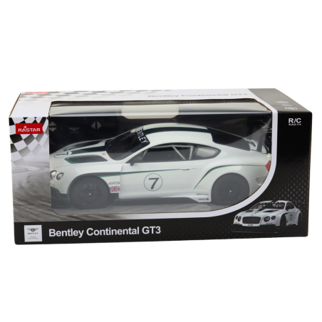 Valge Bentley Continental GT3 kaugjuhitav sportauto 1:14