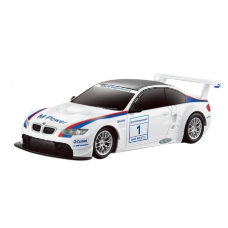 Valge kaugjuhitav BMW M3 GT2 sportauto 1:24