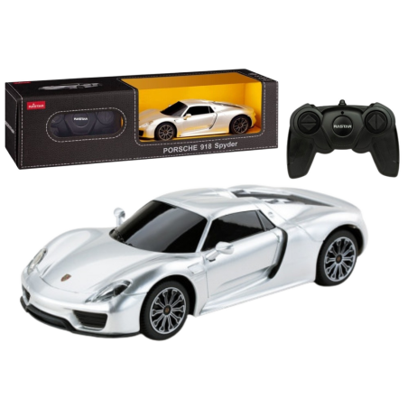 Hõbedane kaugjuhitav Porsche 918 Spyder 1:24