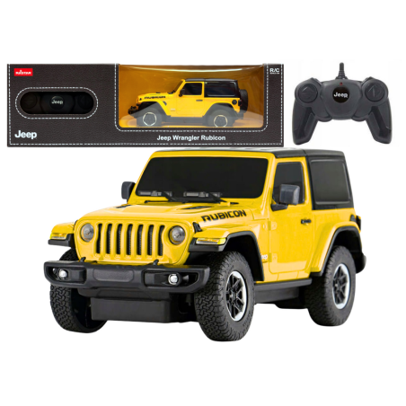 JEEP Wrangler JL Rubicon kaugjuhitav RC-auto, kollane 1:24