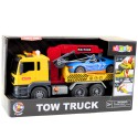 Tulede ja helidega kraanaga puksiirauto sportautoga