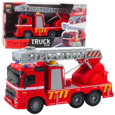 1:16 tuletõrjeauto redeli, valguse ja veepihustusega
