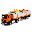 Oranž toiduveoauto 1:40 haagise ja mängutoitudega