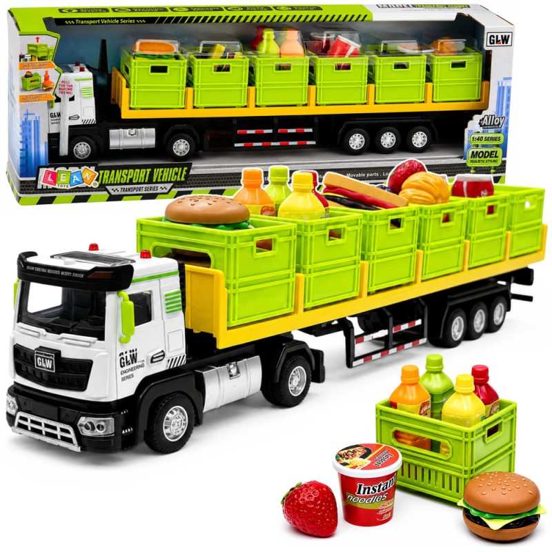Roheline toiduveoauto 1:40 haagisega