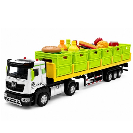 Roheline toiduveoauto 1:40 haagisega