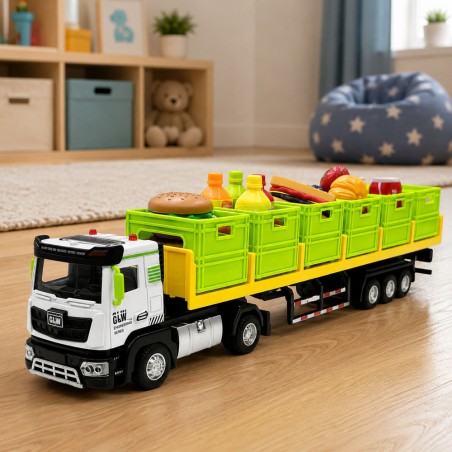 Roheline toiduveoauto 1:40 haagisega