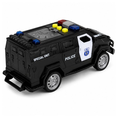 Must eriüksuse politseiauto tulede ja helidega 1:32