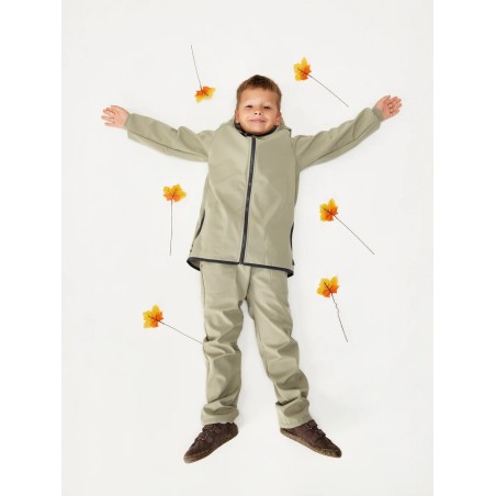 Laste softshell jope fliisvoodriga Basic, khaki