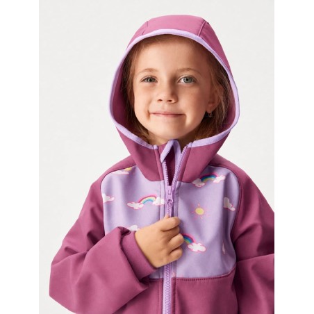 Laste softshell jope fliisvoodriga Basic, plum-rainbow