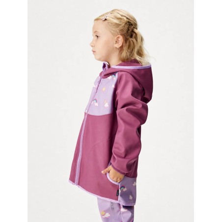 Laste softshell jope fliisvoodriga Basic, plum-rainbow