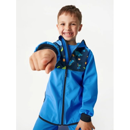 Laste softshell jope fliisvoodriga Basic, sinine-dinosaurused