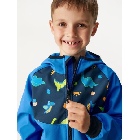 Laste softshell jope fliisvoodriga Basic, sinine-dinosaurused