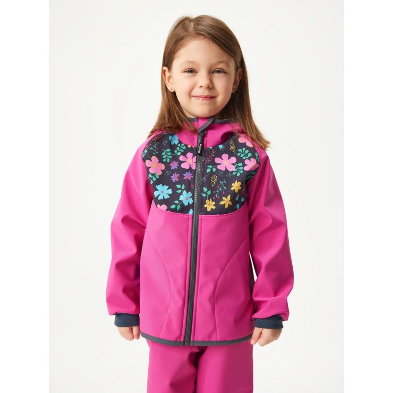 Laste softshell jope fliisvoodriga Basic, fuksia-lilled