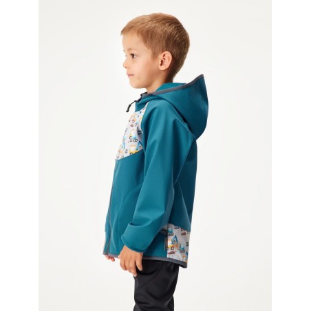 Laste softshell jope fliisvoodriga Basic, cobalt/ehitus