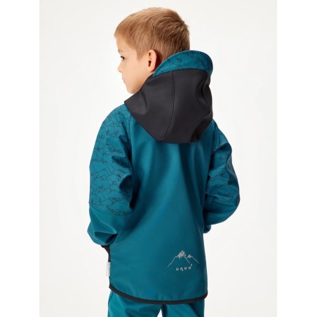 Laste softshell jope fliisvoodriga Street, must/cobalt mäed