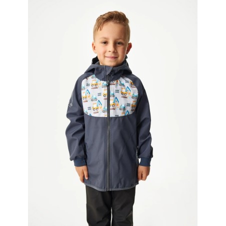 Laste softshell jope ilma voodrita, hall-ehitus