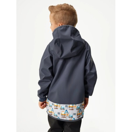 Laste softshell jope ilma voodrita, hall-ehitus