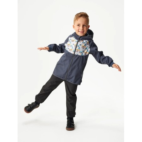Laste softshell jope ilma voodrita, hall-ehitus