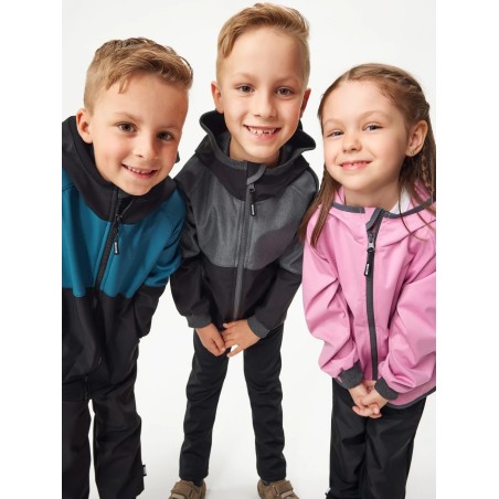 Laste softshell jope ilma voodrita, roosa