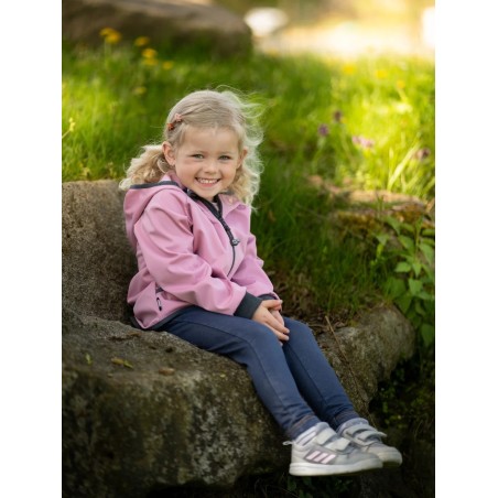 Laste softshell jope ilma voodrita, roosa