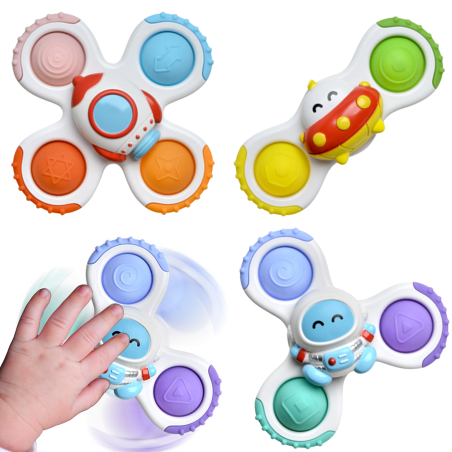 BABY Spinner Sensory Toy Rocket Alien Ufo 3 tk.