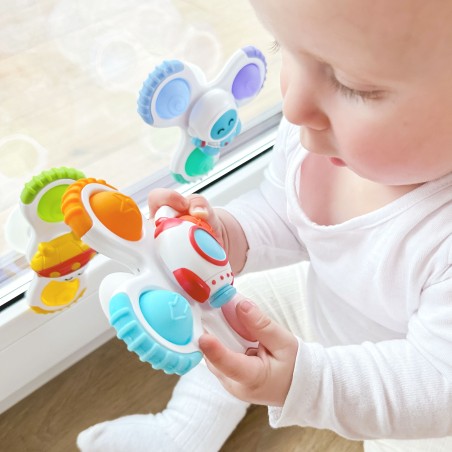 BABY Spinner Sensory Toy Rocket Alien Ufo 3 tk.